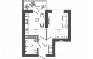 1-к квартира, вторичка, 31м2, 10/11 этаж