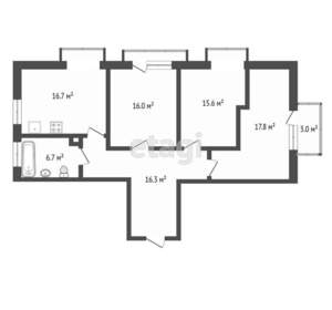 3-к квартира, вторичка, 98м2, 1/3 этаж