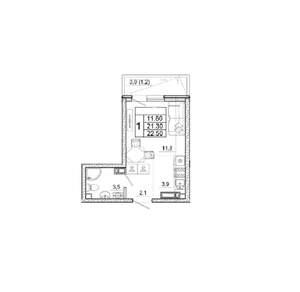 Студия квартира, вторичка, 23м2, 9/17 этаж