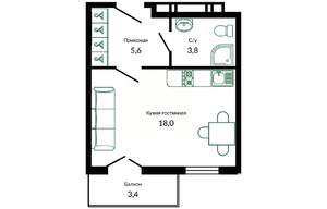 Студия квартира, вторичка, 30м2, 4/11 этаж
