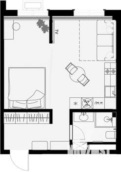 1-к квартира, вторичка, 39м2, 2/7 этаж
