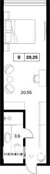 1-к квартира, вторичка, 29м2, 6/16 этаж