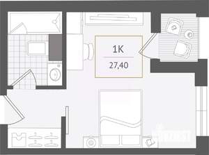 1-к квартира, вторичка, 27м2, 3/10 этаж