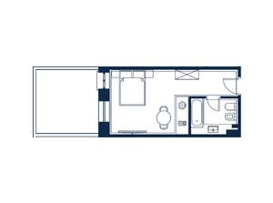 1-к квартира, вторичка, 26м2, 1/4 этаж