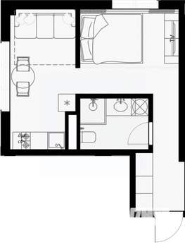 1-к квартира, вторичка, 30м2, 6/7 этаж