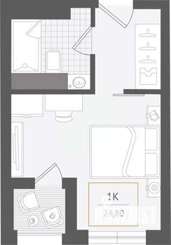 1-к квартира, вторичка, 25м2, 4/10 этаж