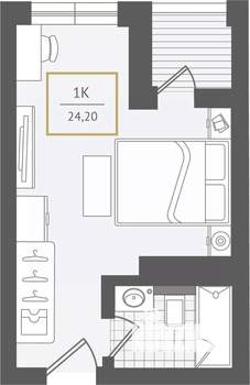 1-к квартира, вторичка, 24м2, 8/10 этаж