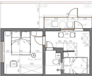 2-к квартира, вторичка, 26м2, 1/3 этаж