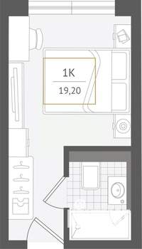 1-к квартира, вторичка, 19м2, 2/10 этаж