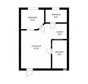 3-к квартира, вторичка, 48м2, 2/6 этаж