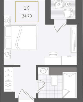 1-к квартира, вторичка, 25м2, 6/10 этаж