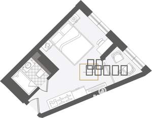 1-к квартира, строящийся дом, 26м2, 2/10 этаж