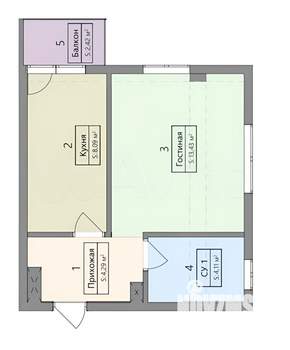 1-к квартира, вторичка, 33м2, 2/4 этаж