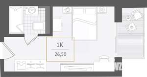 1-к квартира, вторичка, 27м2, 10/10 этаж