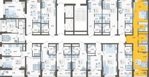2-к квартира, вторичка, 52м2, 17/19 этаж