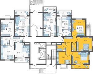 3-к квартира, вторичка, 81м2, 1/16 этаж