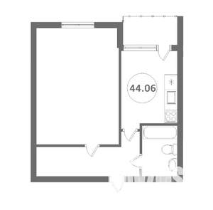 1-к квартира, вторичка, 44м2, 9/13 этаж