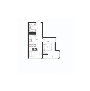 1-к квартира, вторичка, 40м2, 6/19 этаж