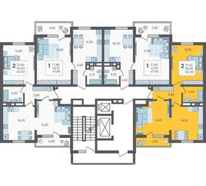2-к квартира, вторичка, 60м2, 2/16 этаж