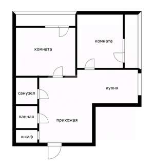 2-к квартира, вторичка, 60м2, 6/9 этаж