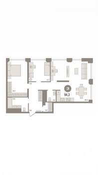 3-к квартира, вторичка, 94м2, 3/10 этаж