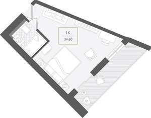 1-к квартира, вторичка, 35м2, 7/10 этаж