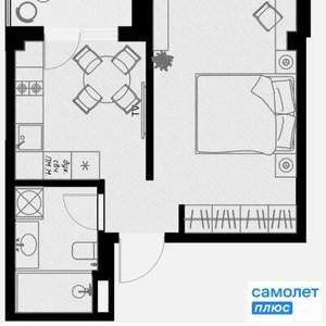 1-к квартира, вторичка, 33м2, 4/7 этаж