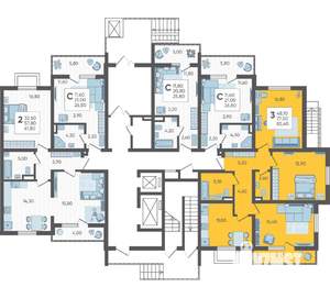 3-к квартира, вторичка, 82м2, 1/10 этаж