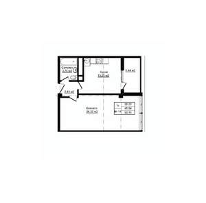 1-к квартира, вторичка, 51м2, 2/12 этаж