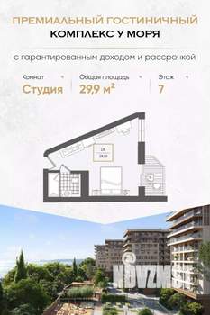 Студия квартира, вторичка, 30м2, 7/10 этаж
