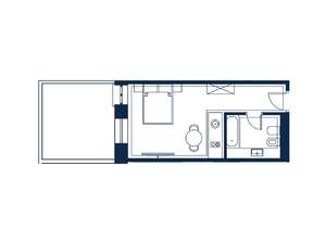 1-к квартира, вторичка, 27м2, 1/4 этаж