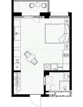 Студия квартира, вторичка, 36м2, 6/7 этаж