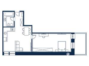 1-к квартира, вторичка, 70м2, 4/4 этаж
