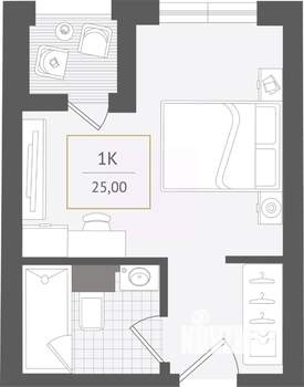 1-к квартира, вторичка, 25м2, 4/10 этаж