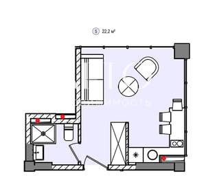 1-к квартира, вторичка, 22м2, 3/5 этаж