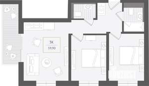 3-к квартира, вторичка, 60м2, 3/10 этаж