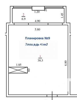2-к квартира, вторичка, 45м2, 12/18 этаж