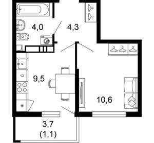1-к квартира, вторичка, 30м2, 6/17 этаж