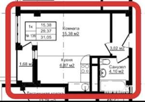 Студия квартира, вторичка, 31м2, 9/12 этаж