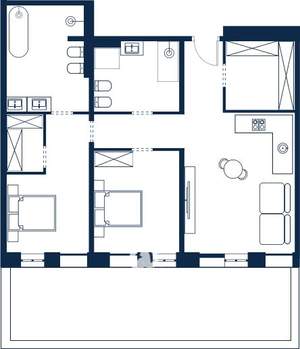 3-к квартира, вторичка, 109м2, 1/4 этаж