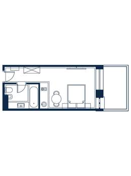 1-к квартира, строящийся дом, 30м2, 4/4 этаж