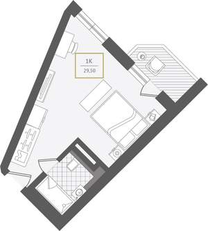 1-к квартира, вторичка, 30м2, 5/10 этаж