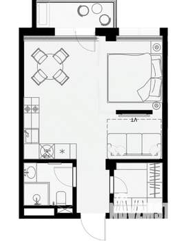 1-к квартира, вторичка, 39м2, 6/7 этаж