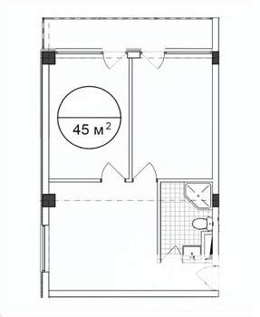 1-к квартира, вторичка, 45м2, 3/4 этаж