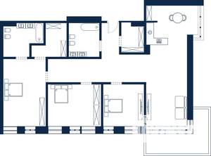 4-к квартира, вторичка, 155м2, 4/4 этаж