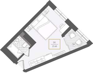1-к квартира, вторичка, 26м2, 2/10 этаж