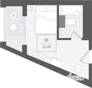 1-к квартира, вторичка, 22м2, 9/10 этаж