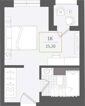1-к квартира, вторичка, 25м2, 5/10 этаж
