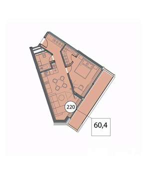 2-к квартира, вторичка, 60м2, 2/9 этаж