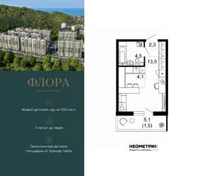 1-к квартира, вторичка, 26м2, 1/12 этаж